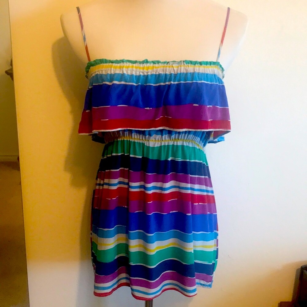 Bright and colorful silk top